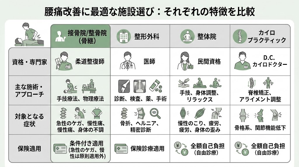 接骨院に通う前に知っておきたいことの図解