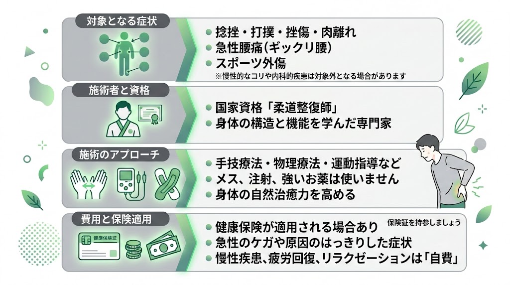 接骨院に通う前に知っておきたいことの図解